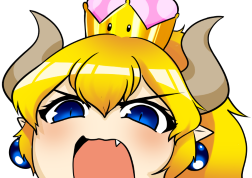 Angry blonde Bowsette.